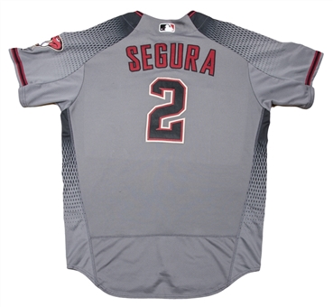 2016 Jean Segura Game Used Arizona Diamondbacks Road Jersey Photo Matched To 16 Games For 5 Home Runs (MLB Authenticated &  Sports Investors Authentication)